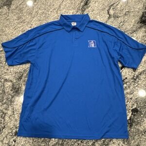 J America Men's XXL Duke University Blue Devils School Blue Golf Polo Shirt #849